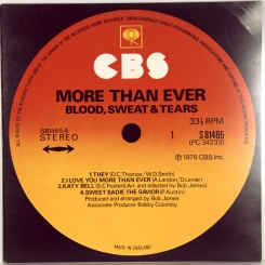 33. BLOOD, SWEAT & TEARS-MORE THAN EVER-1976-FIRST PRESS UK-CBS-NMINT/NMINT
