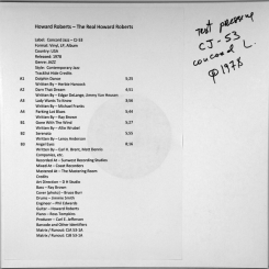 284. HOWARD ROBERTS-REAL HOWARD ROBERTS-1978-TEST PRESSING USA-CONCORD JAZZ-NMINT/NMINT