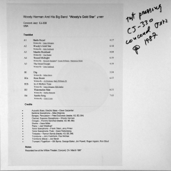 258. HERMAN, WOODY AND BIG BAND-WOODY'S GOLD STAR-1987-ТЕСТ ПРЕССИНГ USA-CONCORD JAZZ-NMINT/NMINT
