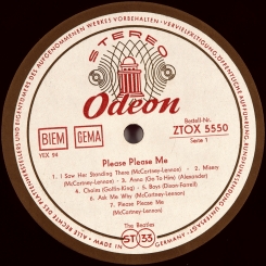 3. BEATLES-PLEASE PLEASE ME-1963-ПЕРВЫЙ ПРЕСС (STEREO) GERMANY-ODEON-NMINT/NMINT